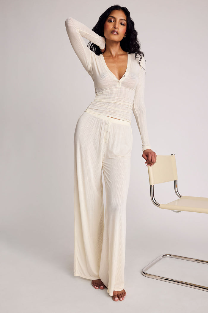 Whipped Track Pant in Cream