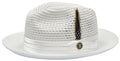 White Fedora Braided Straw Hat - Upscale Men's Fashion