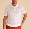 White Regular Fit Short Sleeve Knit Polo - Upscale Men's Fashion