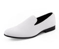 White Suede Smoking Slipper Shoes - Upscale Men's Fashion