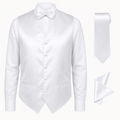 White Tuxedo Vest Set - Upscale Men's Fashion