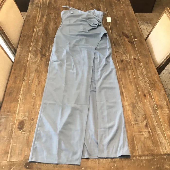 Windsor Women's Sasha Formal Wrap Dress with High Slit, Blue, Size L