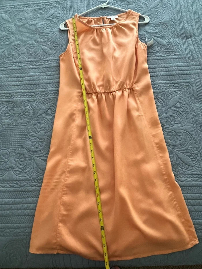 Women's BEACHLUNCHLOUNGE Peach Sleeveless Ruched Waist Dress Size S NWT