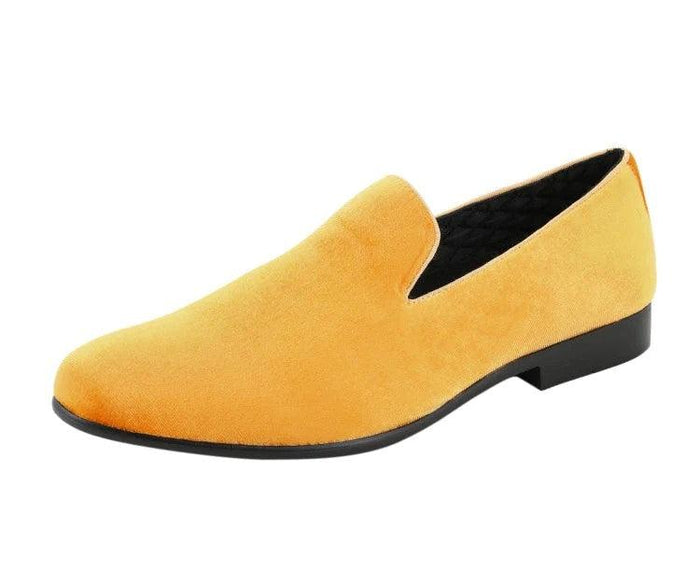 Yellow Suede Smoking Slipper Shoes - Upscale Men's Fashion